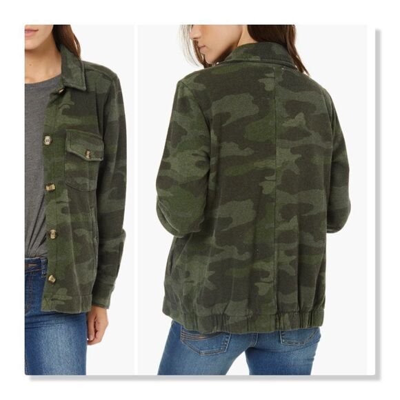 O'NEIL | 'Skylar' Camo Fleece Shirt Jacket - [size XS in Green] - Picture 2 of 14